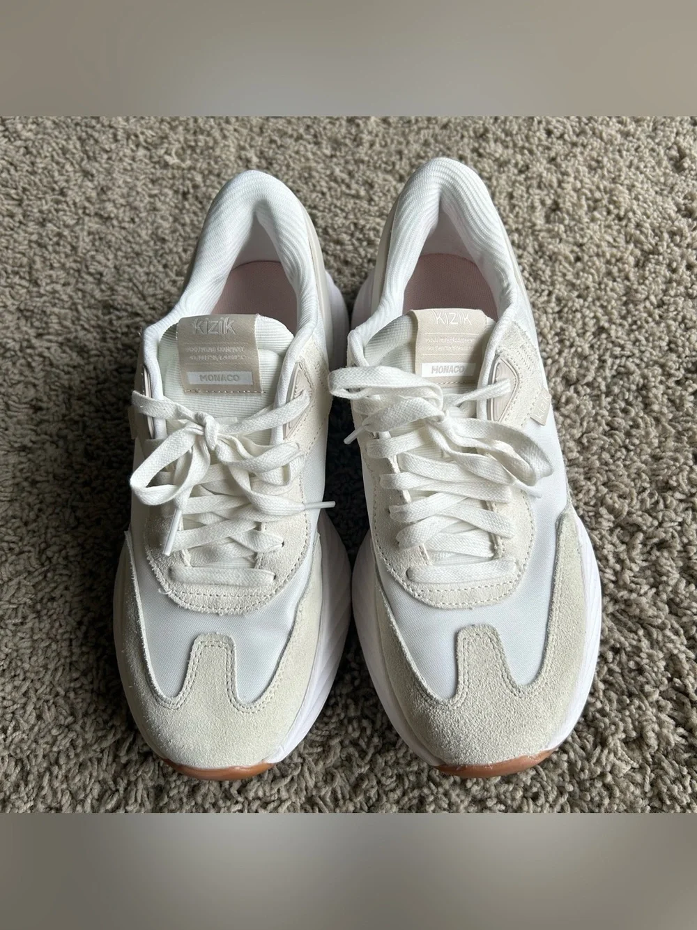Kizik Monaco Shoes Womens 8.5 White Moonbeam Hands Free Slip On Comfort Sneakers